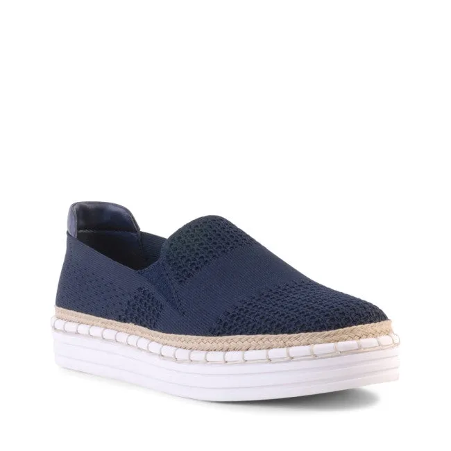 Street Beat Energy Lift Queen Slip On Sneakers - Navy Knit