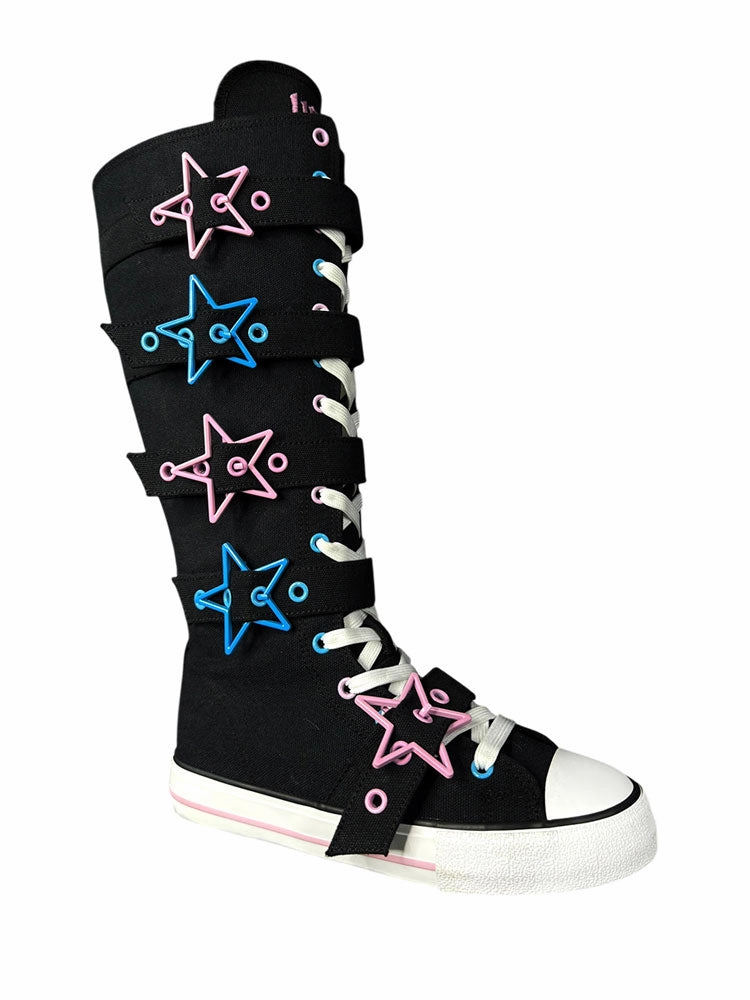 RAWR XD STARS - BLACK/PINK/BLUE Lined Upper