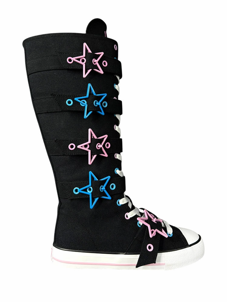 Flattering wear LeatherUpper RAWR XD STARS - BLACK/PINK/BLUE