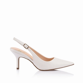 Power Look Breathable mesh Shayley Slingback Stilettos - Chalk White