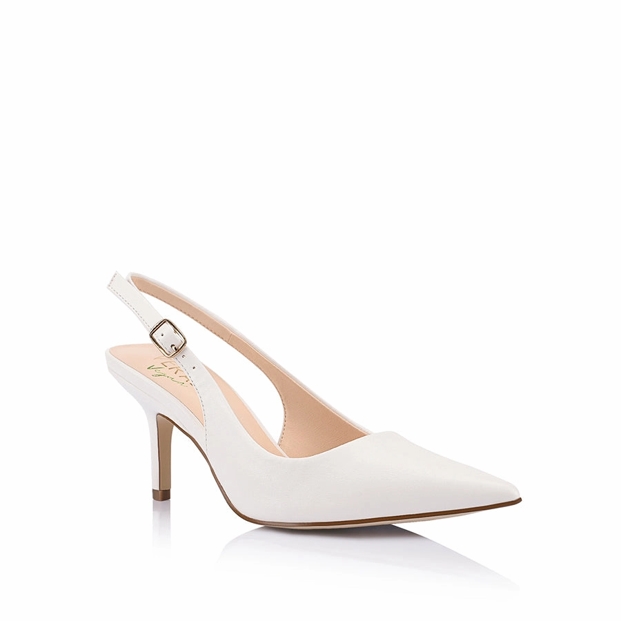 Shayley Slingback Stilettos - Chalk White Evening Outfit Durable Build