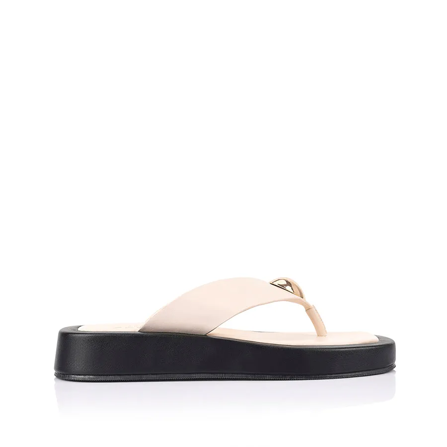 Pose Shot Active Footwear Bosley Platform Thongs - Bone White