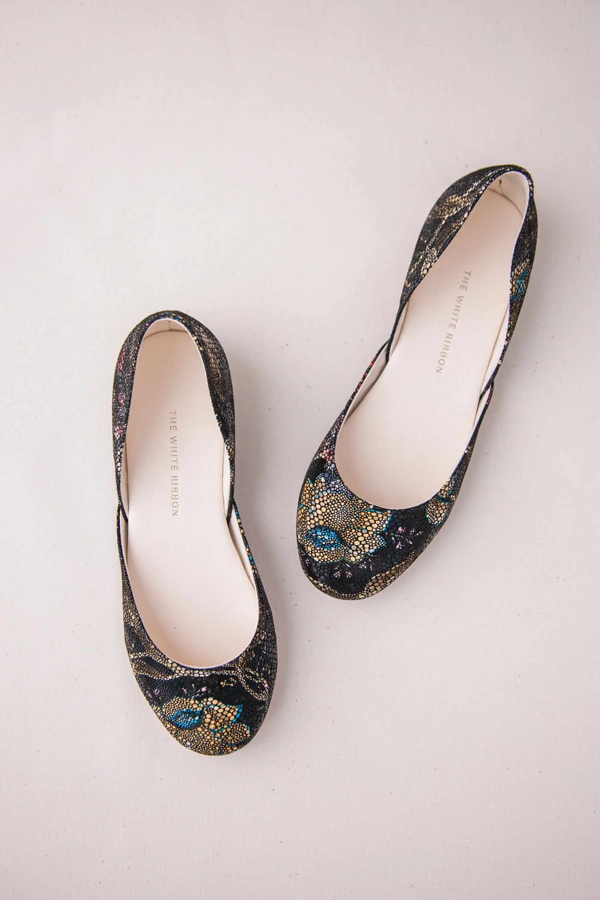 THEA BALLET FLATS - BLACK FLORAL Ceremony Step