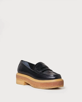 Weekend Style Women's Rikki Black Platform Loafer