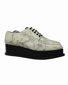 Opening Ceremony Eleanora Platform Oxfords in Marble Print Leather Step Easy