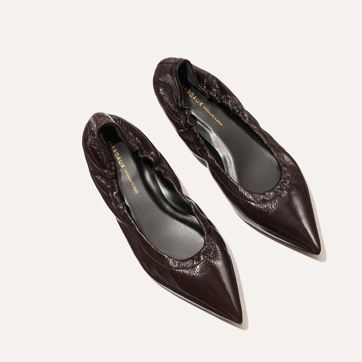 The Roma - Cocoa Crinkle Patent Ankle support system