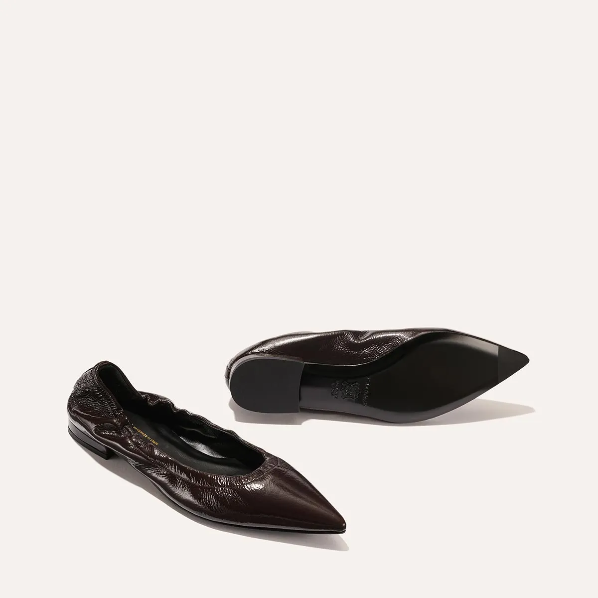 The Roma - Cocoa Crinkle Patent Slip On Closure
