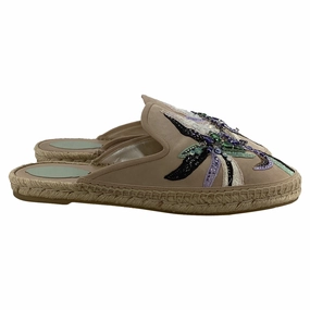 Strong Guard Ren?? Caovilla Embellished Espadrille Flat Mules in Brown Suede