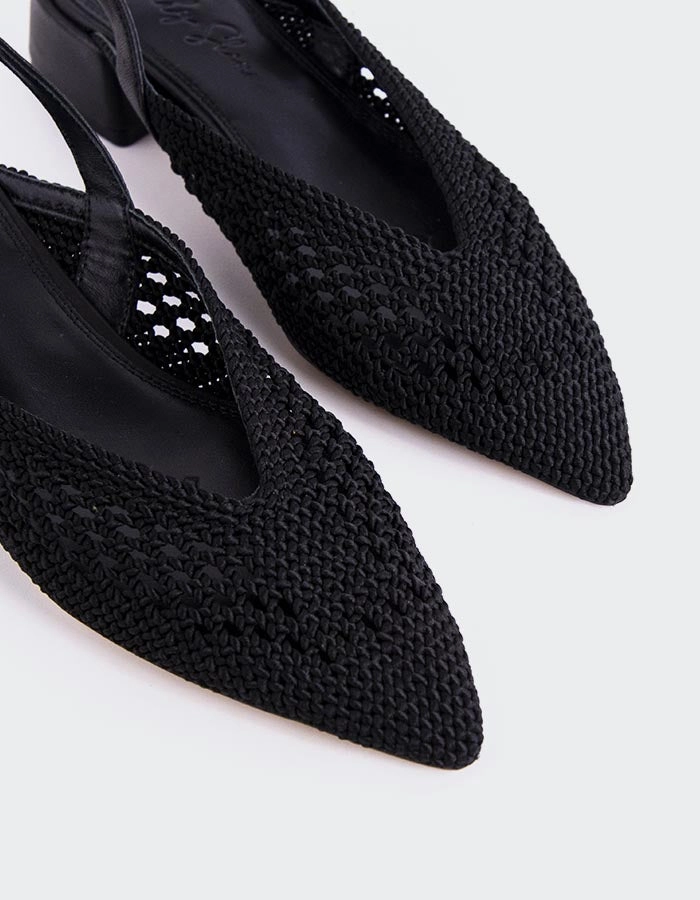 Liang Black Peep Toe Leather Pumps Bridal Heel Sandals