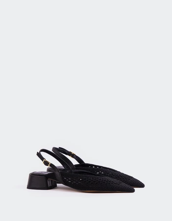 Liang Black Peep Toe Booties Open Toe Heels