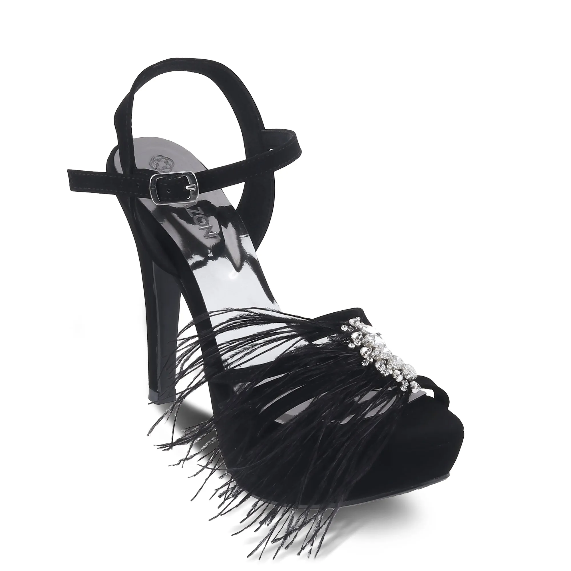 Low Top Style Floral Stilettos ROXY- BLACK STILETTOS