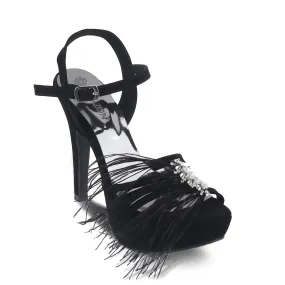 Low Top Style Floral Stilettos ROXY- BLACK STILETTOS