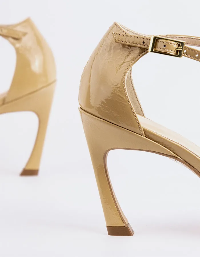 Luxe Heeled Sandals Luxe Evening Heels Rozana Camel Naplack