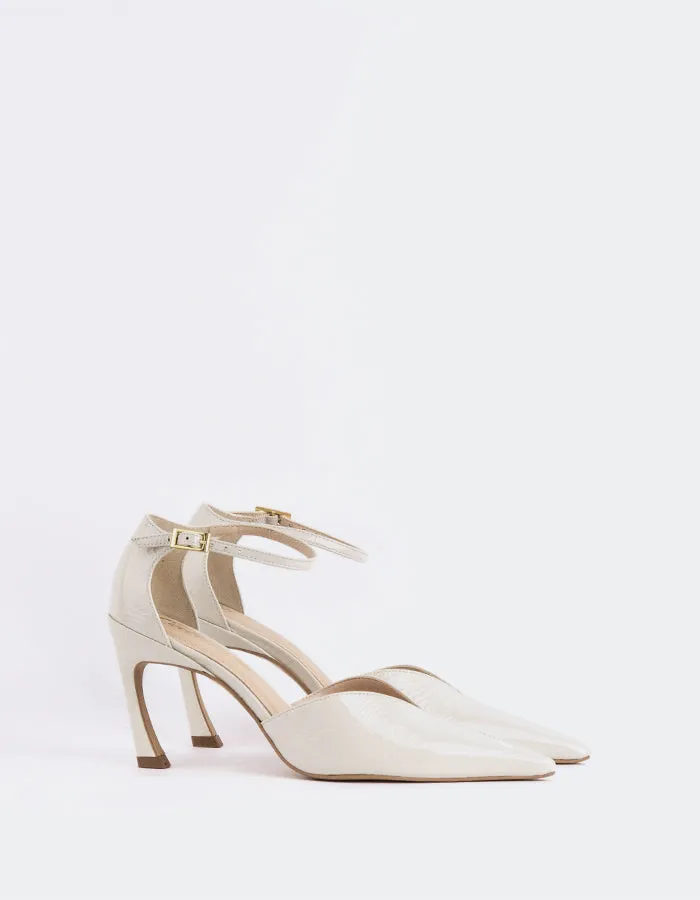Rozana Off White Naplack Platform Heels