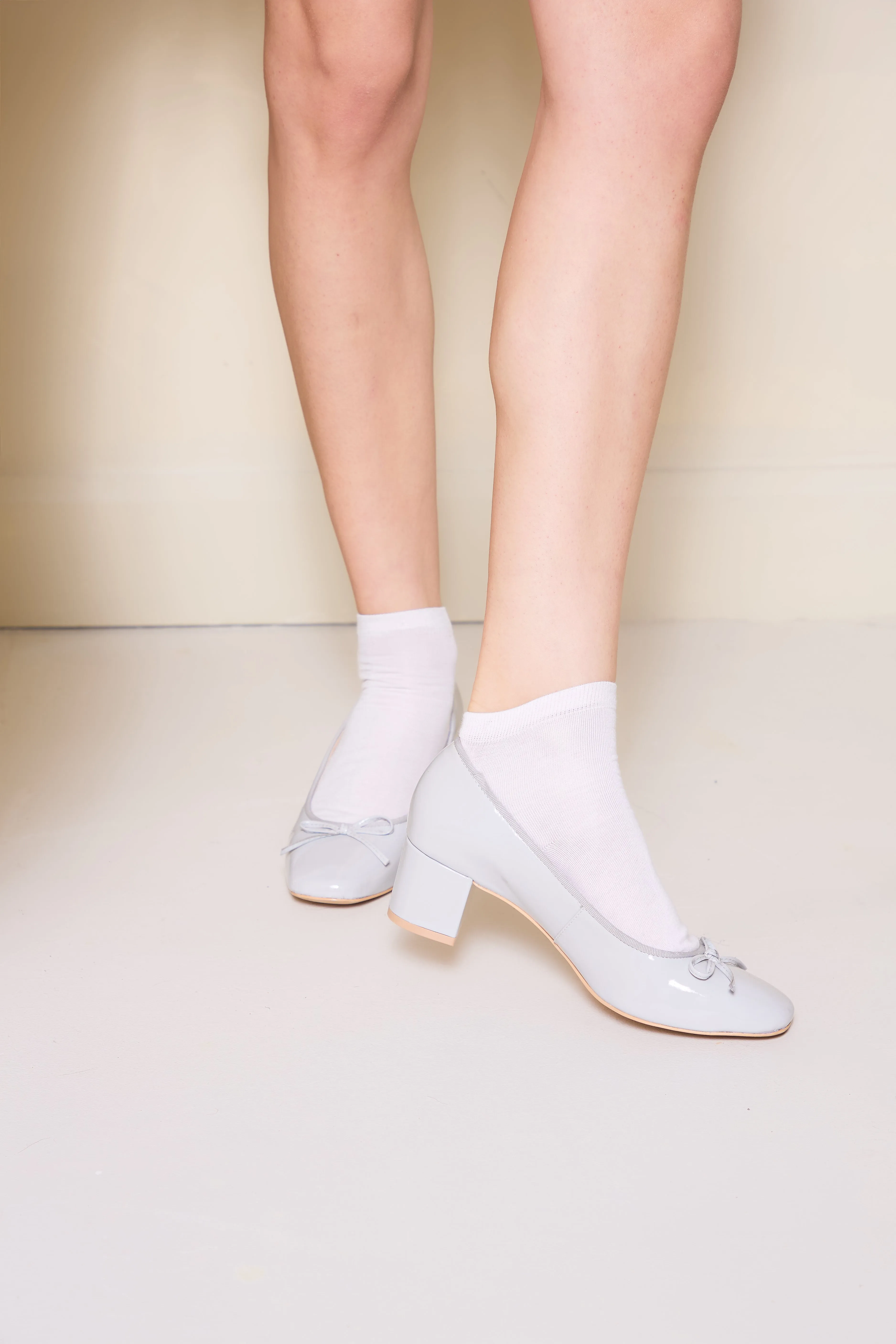 Vintage Stiletto Shoes Ruslan Lt. Grey Patent