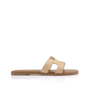 Sandra Casual Slides - Natural Raffia Simple Step