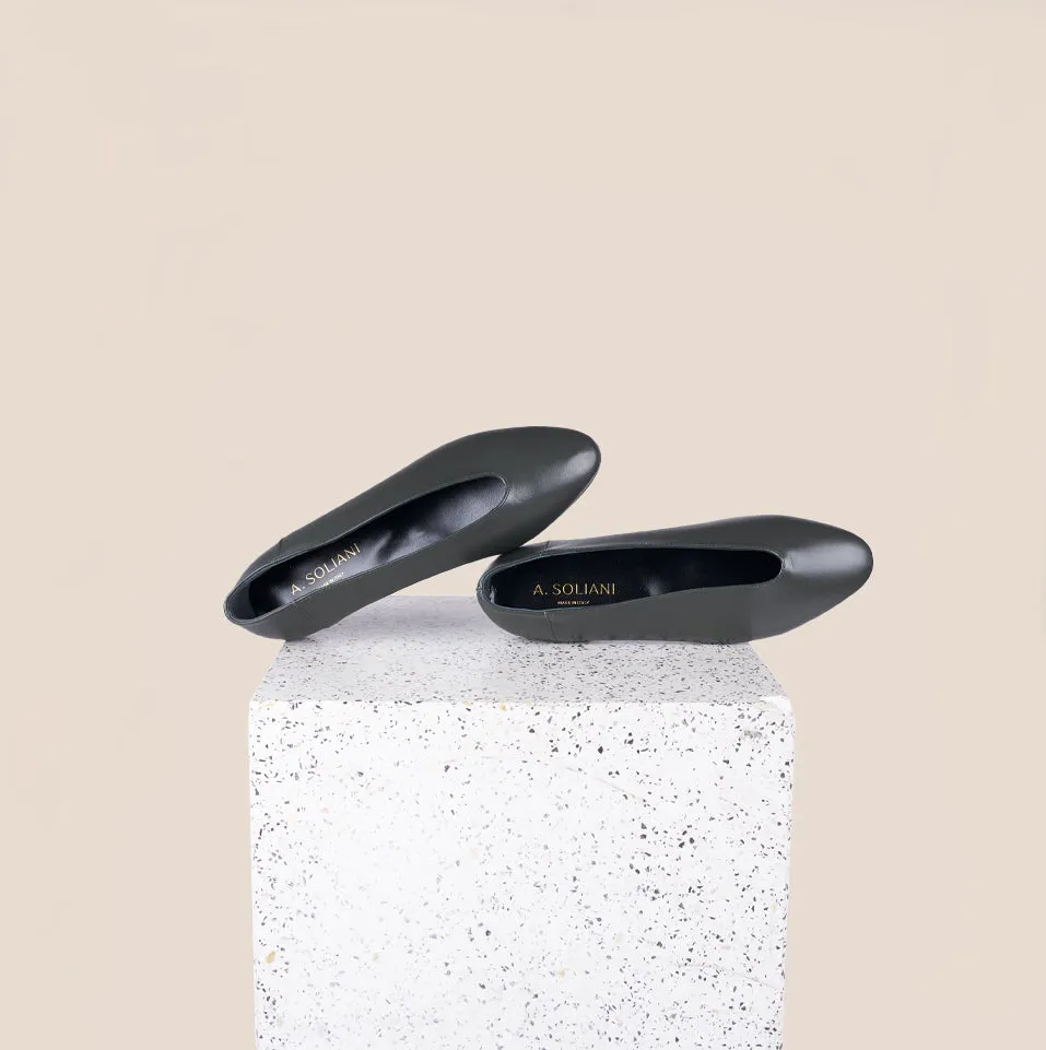 Scala - Olive Leather Sleek Profile Shoes