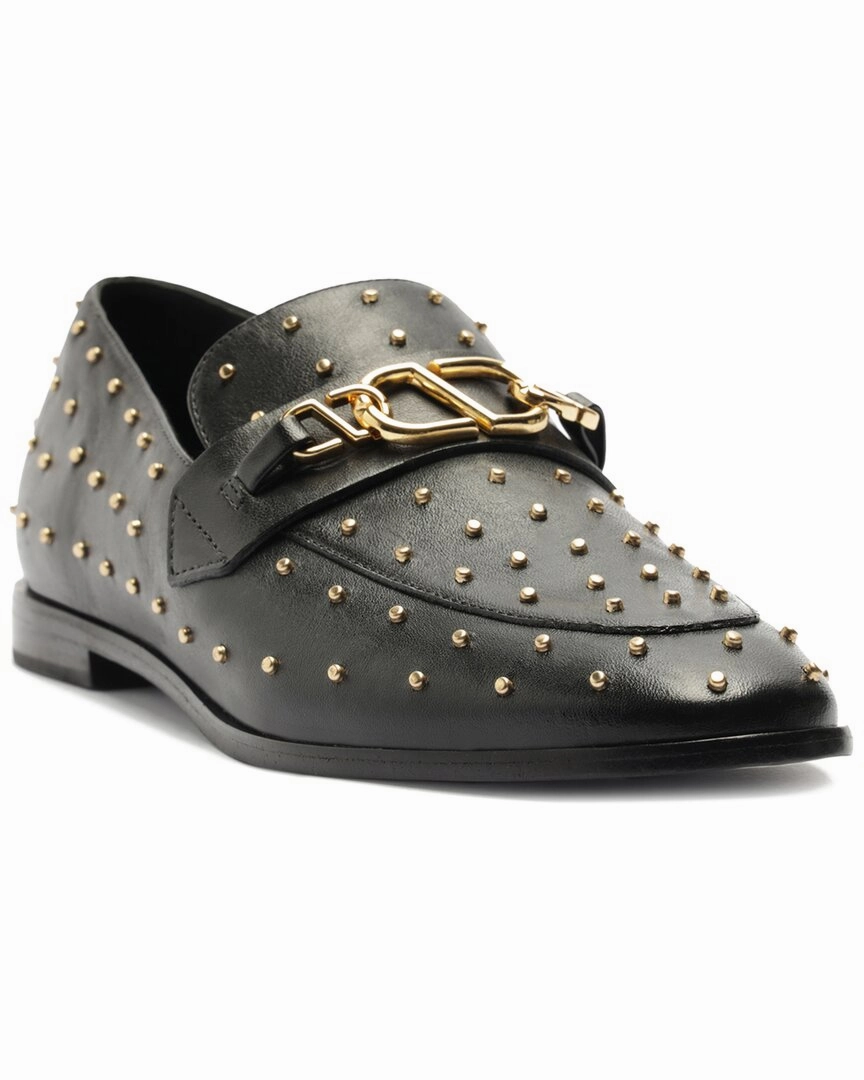 Solid Choice Elastic Goring SCHUTZ Morgan Leather Flat