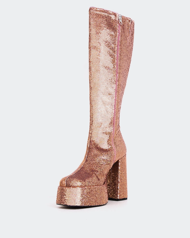 Side zipper Latto Pink Sequins