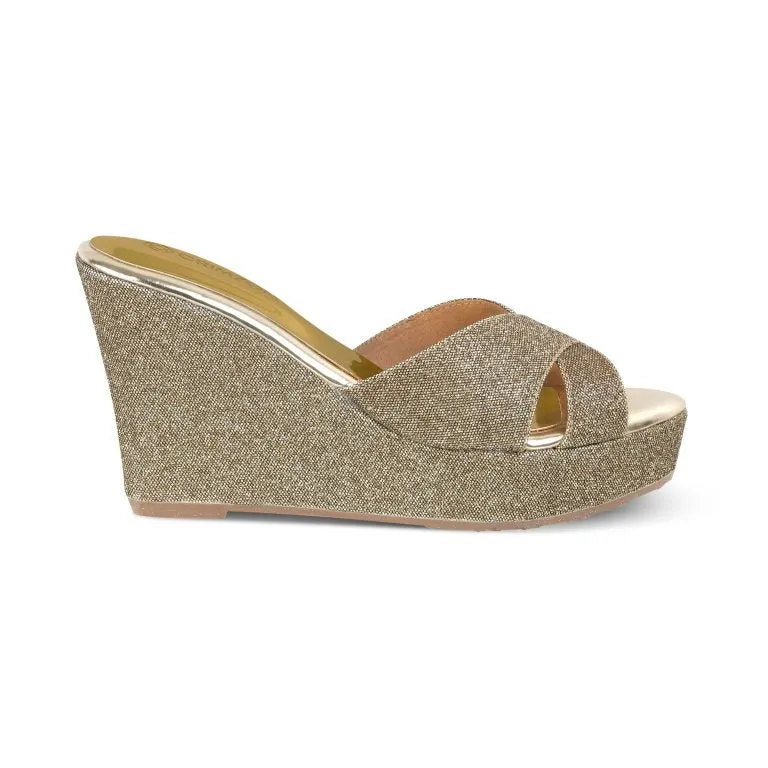 AIYANA- ANTIQUE GOLD WEDGES Shock absorption
