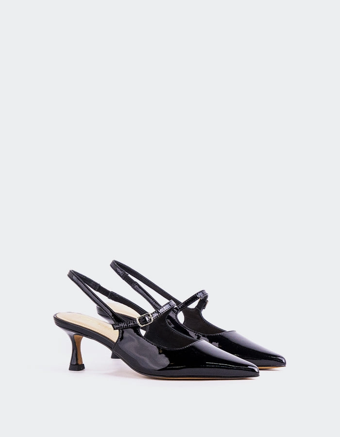Vondel Black Patent Timeless Vibe Modern Heels