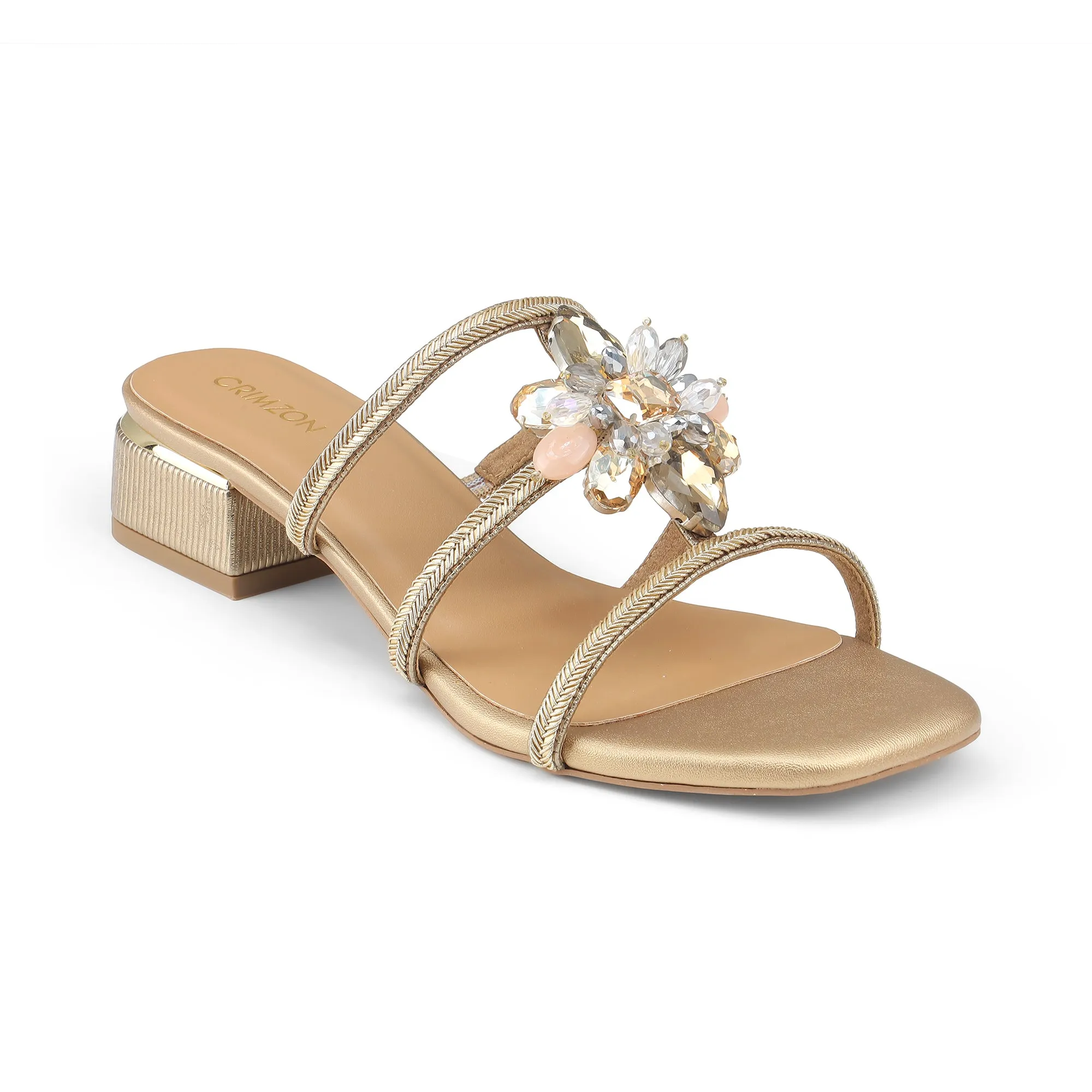 FIONA- BRONZE BLOCK HEELS Shine Hold