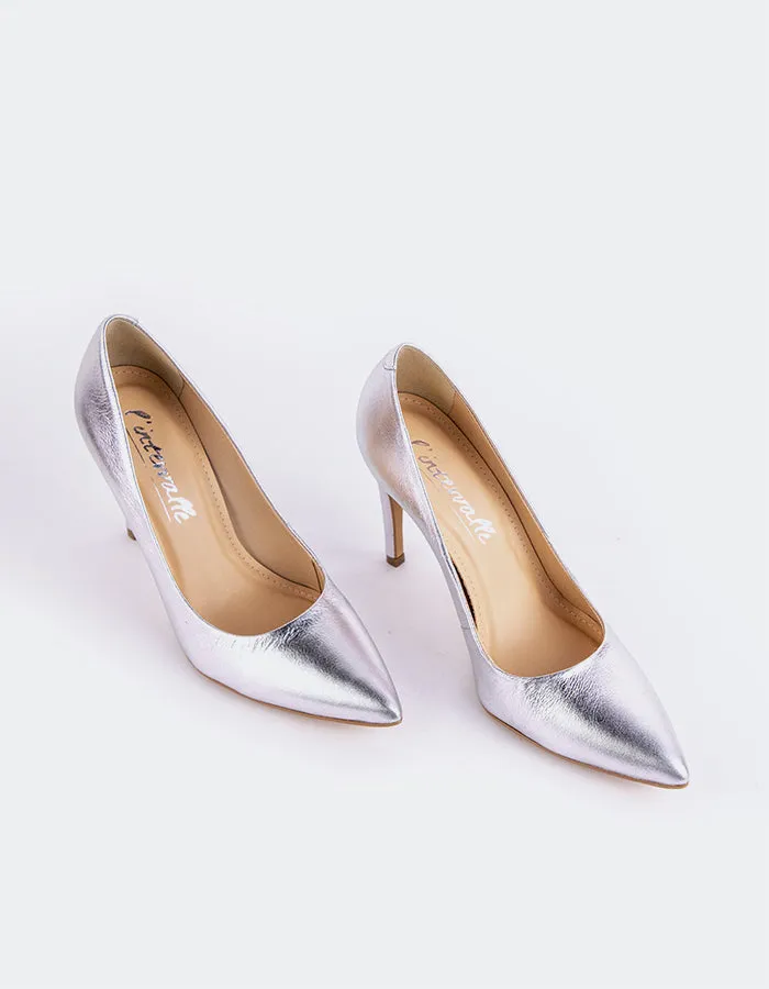 Bejeweled Heels Chic Designer Heels Love Silver Metal