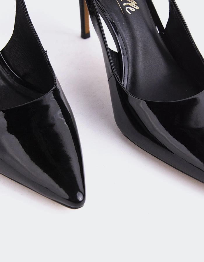 Borage Black Patent Black Tie Event Heels Weekend Fun