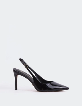 Graceful Vibe Glam Heeled Sandals Borage Black Patent