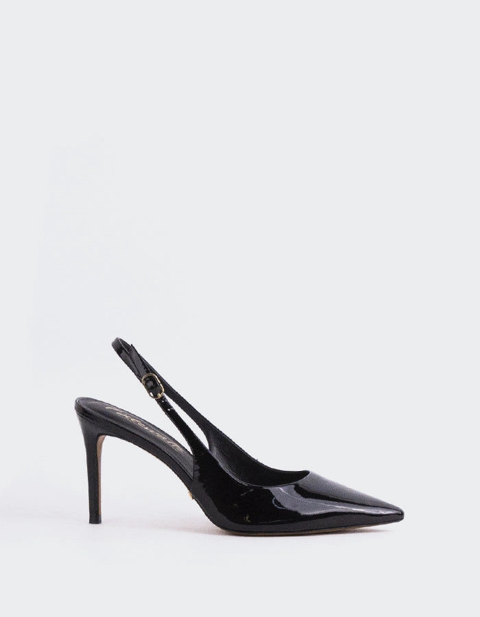 Graceful Vibe Glam Heeled Sandals Borage Black Patent