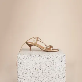 Wide Strap Heels Casual Cool Rimini - Gold Foil