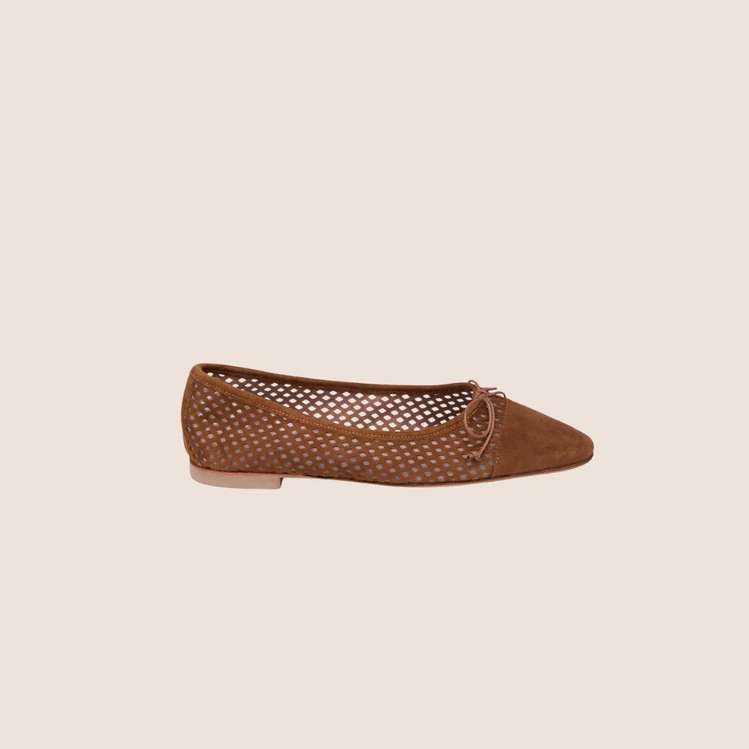 Como - Perforated Amaretto Suede Indoor Wear