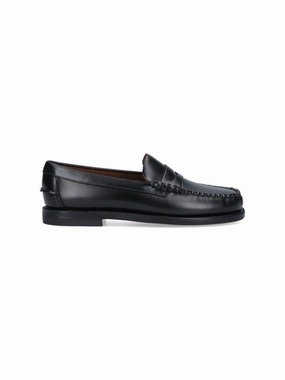 Foot Care Fair Walk Slip-On Black Leather Moccasins With Cut-Out Detail