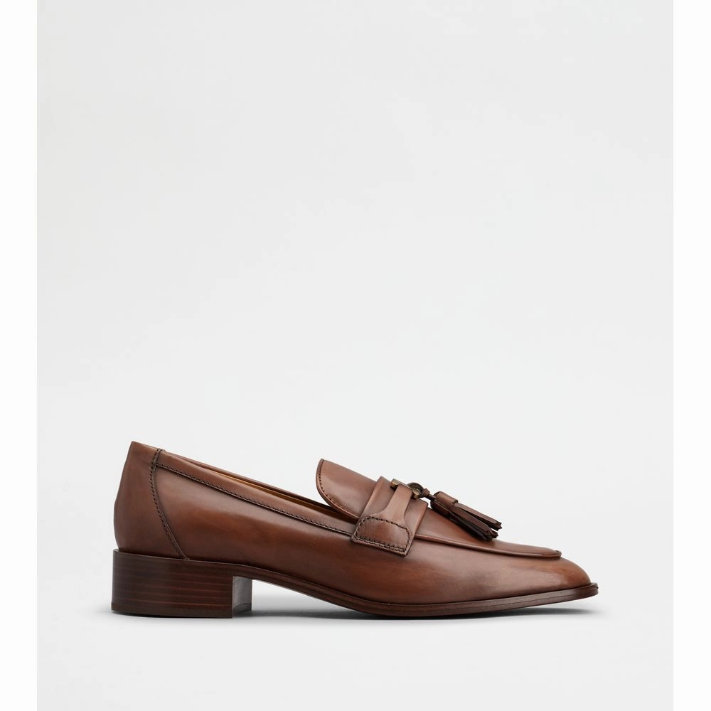 Street Guard Practical Comfort Shoes Loafers in Leather with Tassels