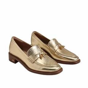 Women's Denise Tassel Penny Loafer In Gold Leather Smart Style Walk Ease