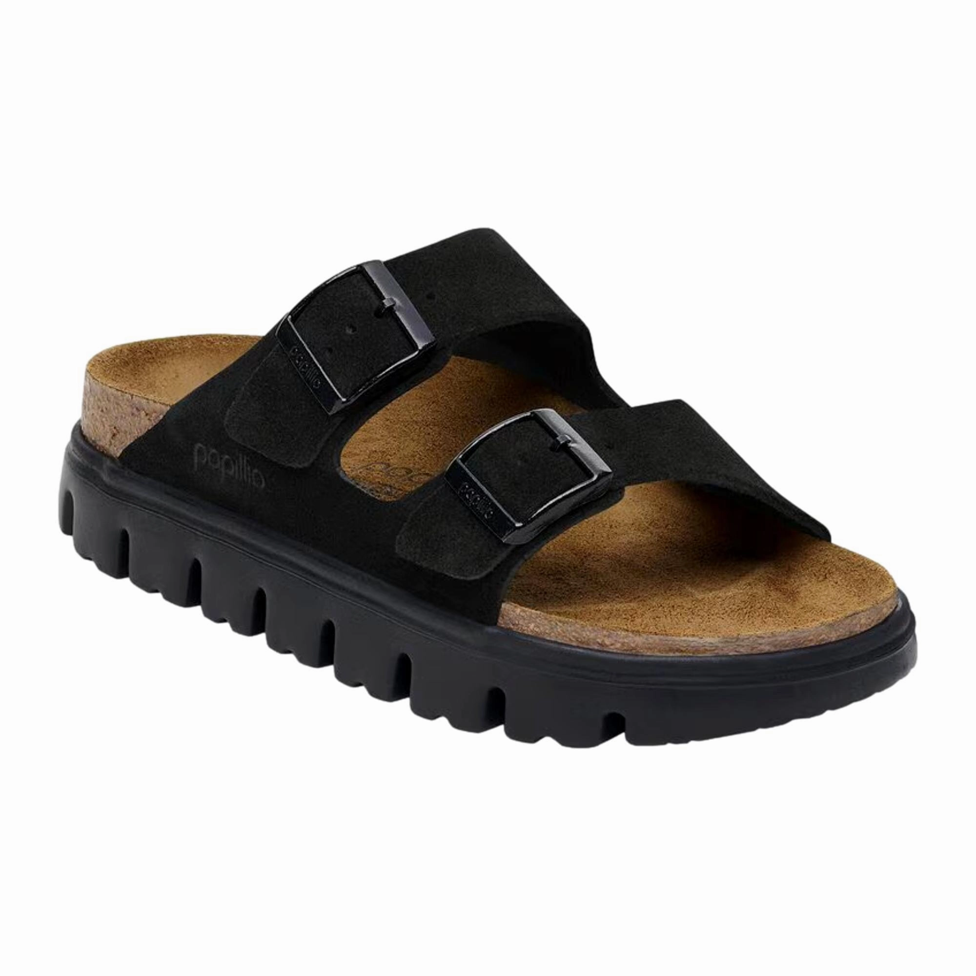 Birkenstock Arizona Pap Chunky Black / Black  1028403 Women's Chrome-Tanned elegant design
