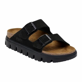 Birkenstock Arizona Pap Chunky Black / Black  1028403 Women's Lunch Break Stylish Slip-Ons