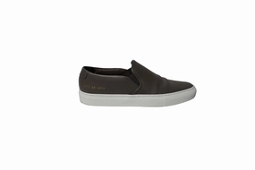 Common Projects Tournament Slip-On Sneakers in Grey Leather True Safe