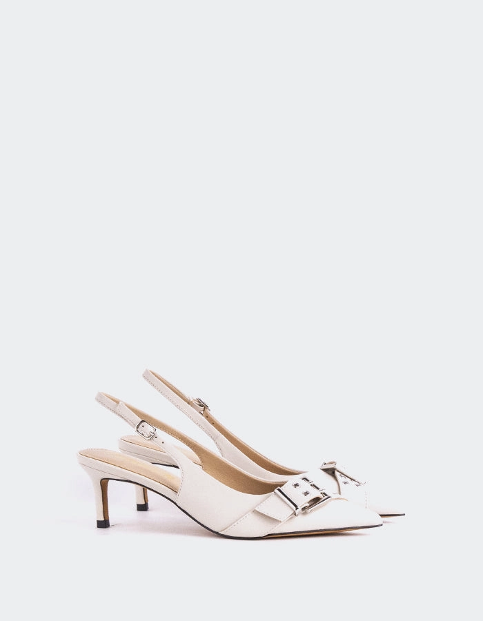 Nude Heels Alphen Off White Leather