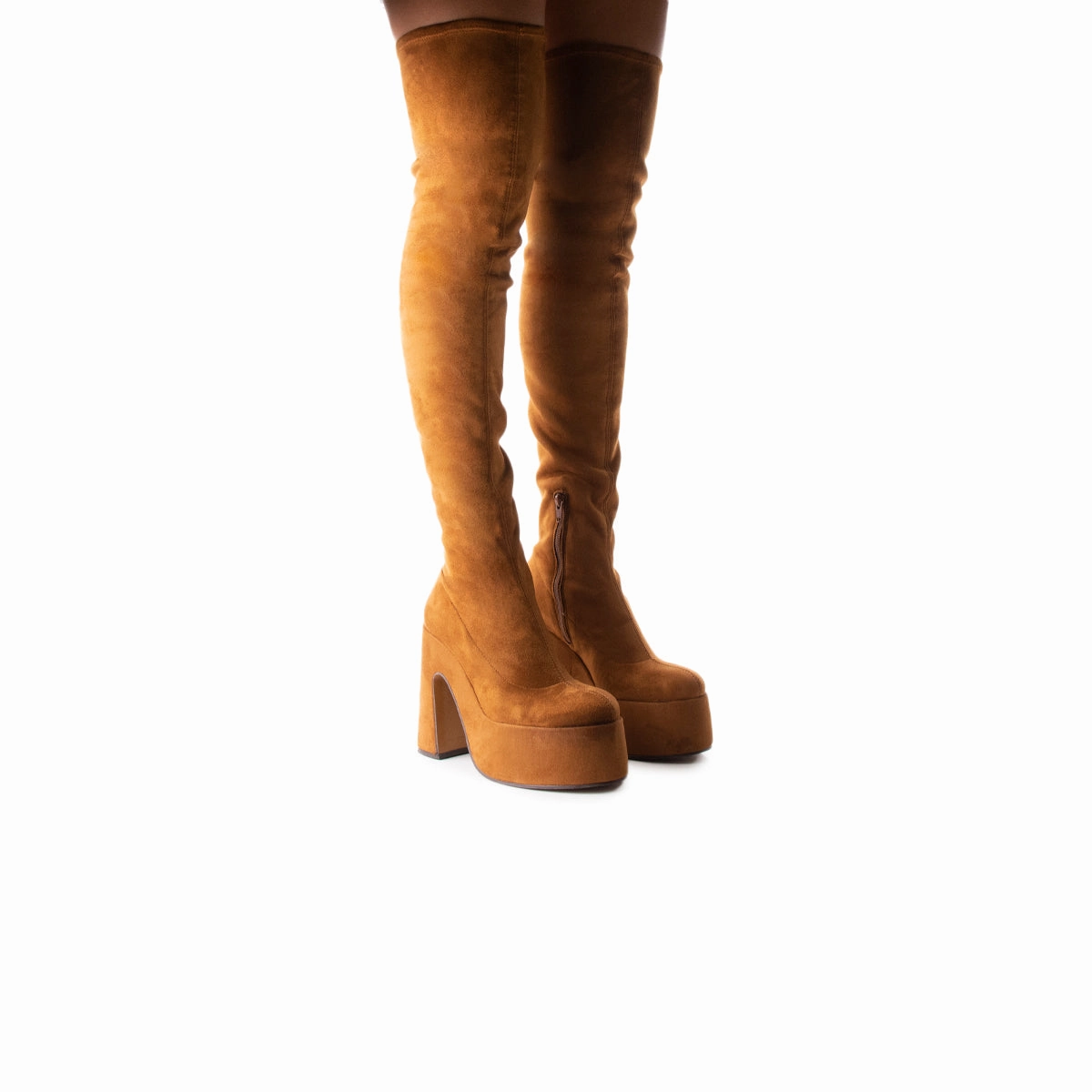 Urban Fashion Finesse Brown Suede Stretch