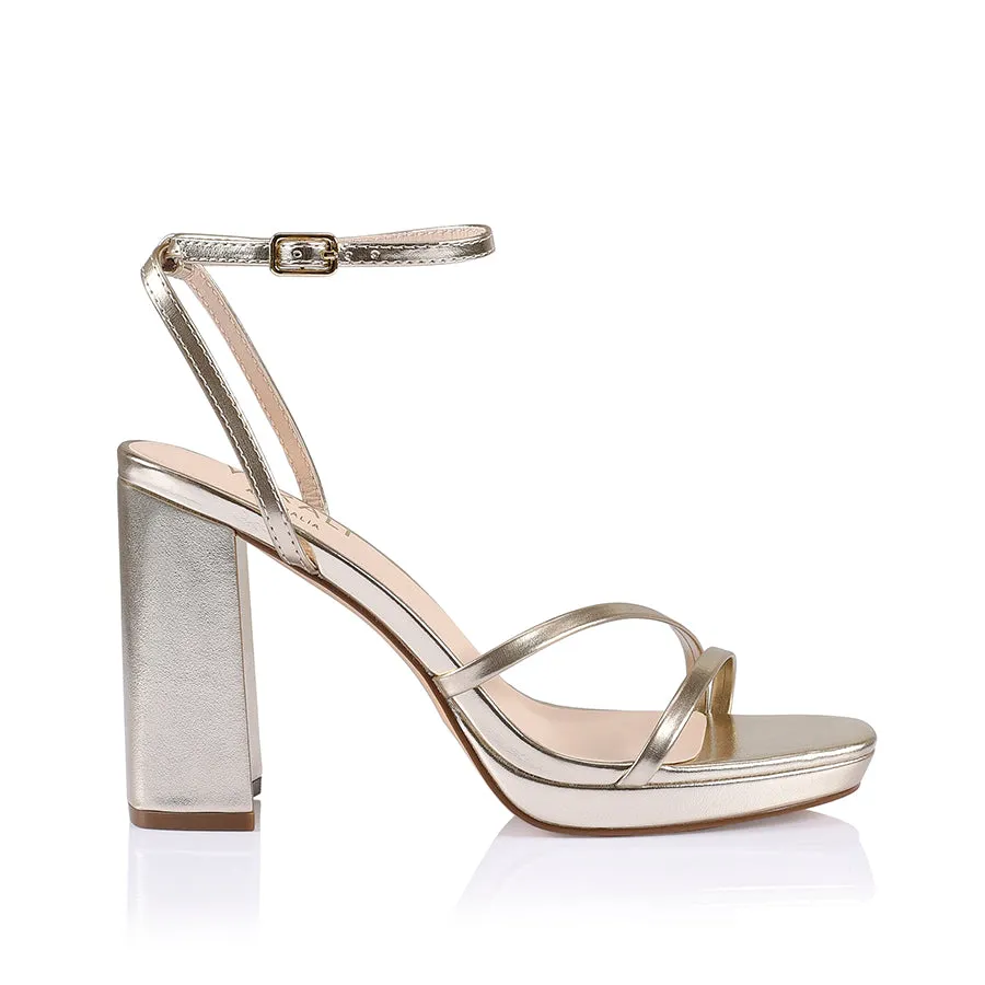City Task Lani Platform Sandals - Champagne Smooth