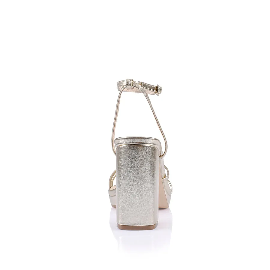 Lani Platform Sandals - Champagne Smooth Fast Travel Bendable