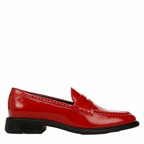 Franco Sarto Eden Patent Studded Loafers Crimson Red  J0852S1600 Women's Premium Slip-on Comfort Comfortable Office Wear