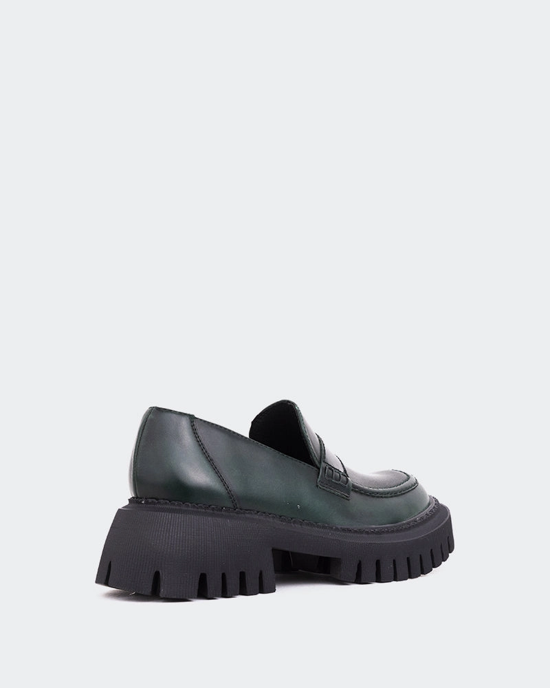 Derulo Green Leather Leather Upper