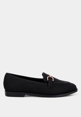 Elegant Fit fable horsebit embellished flat loafers