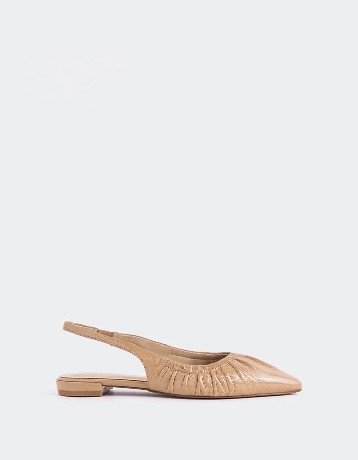 Cozy Heels Fransy Nude Leather