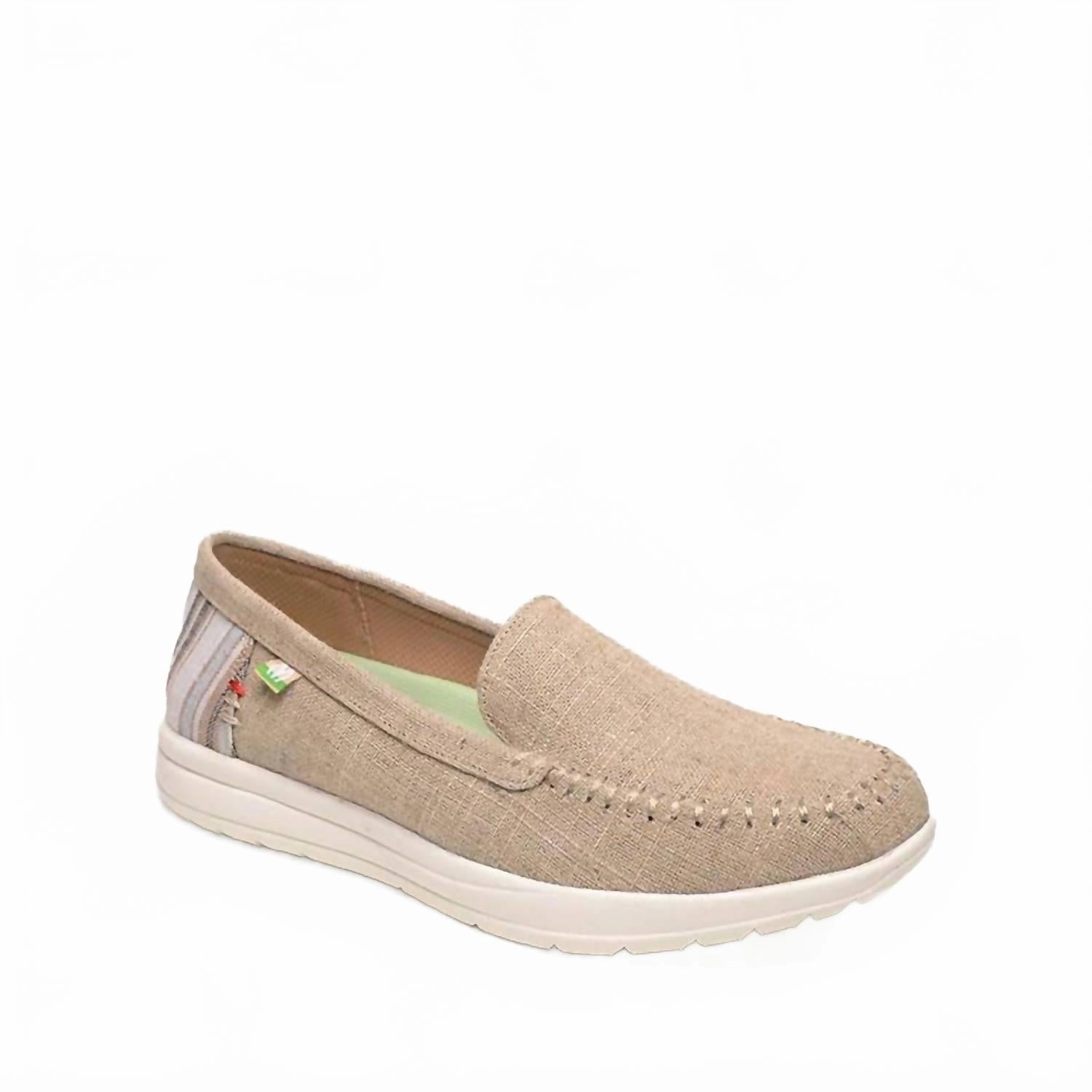 Women's Discover Canvas Moccasin In Natural Safe Firm Ground True