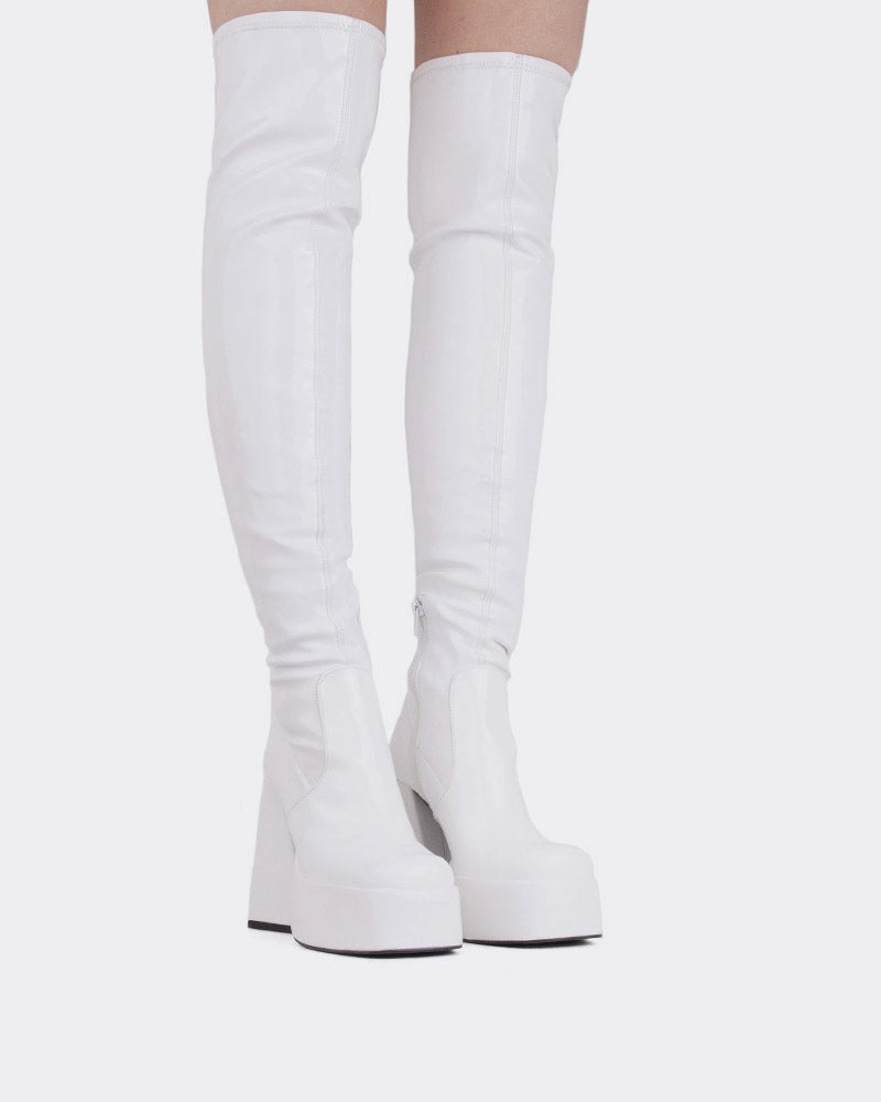 Sonny White Patent Stretch High   Performance