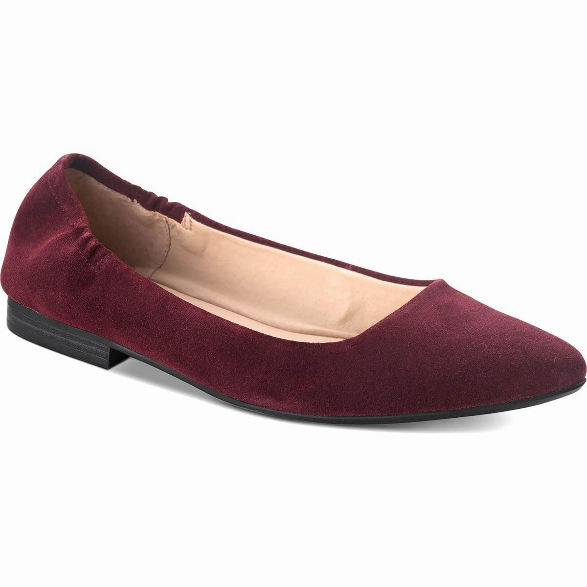 Jilly Womens Suede Slip On Flats Clean Steps