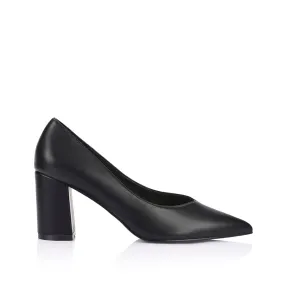 Elliot Block Heel Pumps - Black Heeled Booties
